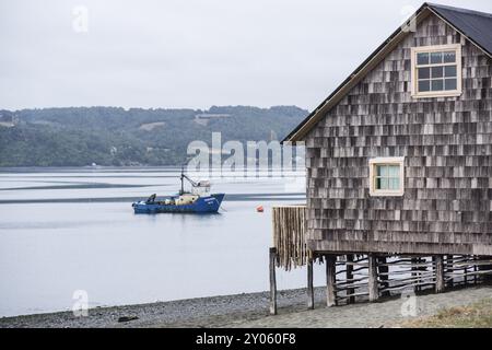 Quemchi, Archipielago de Chiloe, Provincia de Chiloe, Region de Los Lagos, Patagonien, Republica de Chile, America del Sur Stockfoto