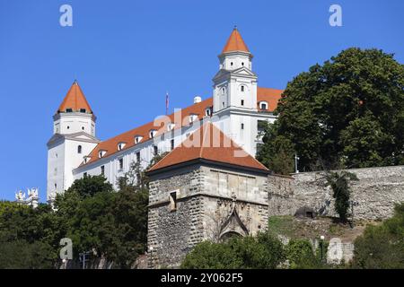 Slowakei, Burg Bratislava (Bratislavsky Hrad) und Sigismund Tor, Europa Stockfoto