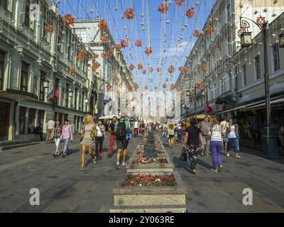 Moskau, Russland, 9. September. 2018. Kamergersky Lane dekoriert für den Tag der Stadt, Europa Stockfoto