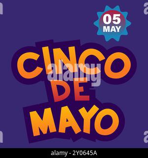 Vektorgradienten Cinco de Mayo Typografie Design Stock Vektor