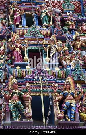 Detail von einem indischen hindu-Tempel Stockfoto