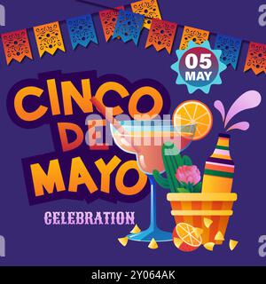 Vektorverlauf Cinco de Mayo Feier Illustration Stock Vektor