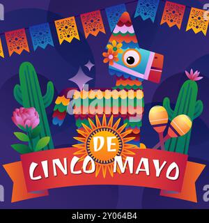 Vektorverlauf Cinco de Mayo Feier Illustration Stock Vektor