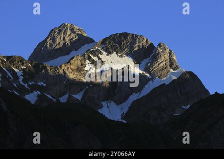 Hochgebirge der Alpsteinkette, Kanton Appenzell. Schweizer Alpen Stockfoto