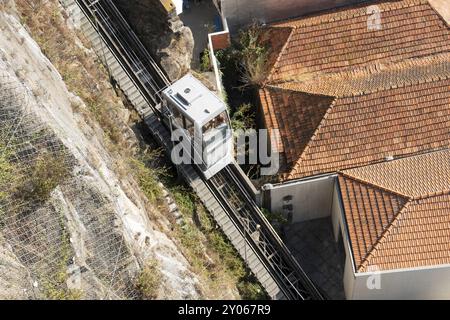 Porto, Portugal, 28. september 2018: Seilbahn Guindais, betrieben von der Metro do Porto Company, Europa Stockfoto