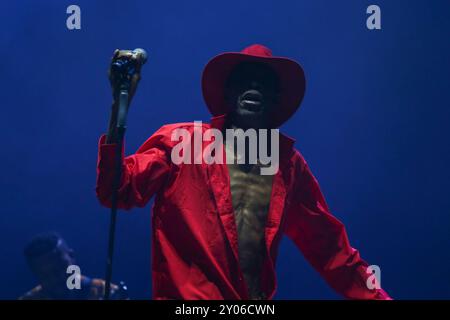 Jupiter & Okwess treten beim HEUTIGEN Festival 2024 am 31. August 2024 in Turin auf. Stockfoto