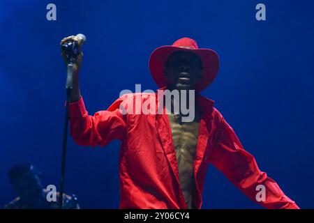 Jupiter & Okwess treten beim HEUTIGEN Festival 2024 am 31. August 2024 in Turin auf. Stockfoto