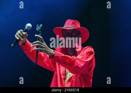 Jupiter & Okwess treten beim HEUTIGEN Festival 2024 am 31. August 2024 in Turin auf. Stockfoto