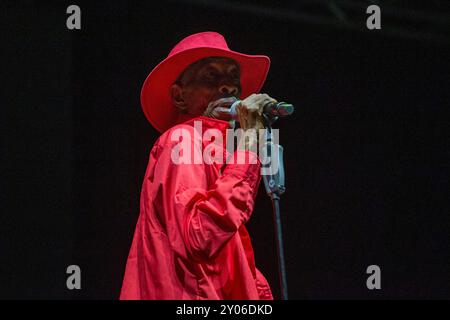 Jupiter & Okwess treten beim HEUTIGEN Festival 2024 am 31. August 2024 in Turin auf. Stockfoto