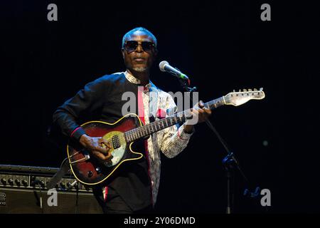 Jupiter & Okwess treten beim HEUTIGEN Festival 2024 am 31. August 2024 in Turin auf. Stockfoto