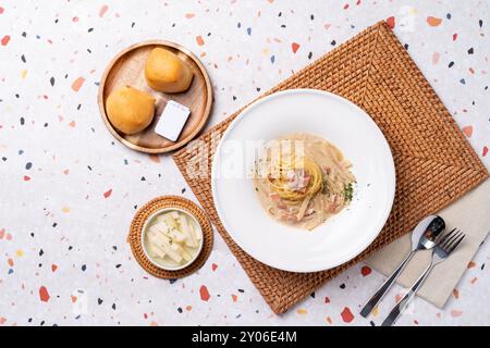 Pfeffer, Tomaten, Nudeln, Spaghetti, Rosé, Garnelen, Creme, Perilla, Aaglio und olio, Trouble, pollack, Kutteln, Knoblauch, Ource, Gambas, al-Hiyo, Stockfoto
