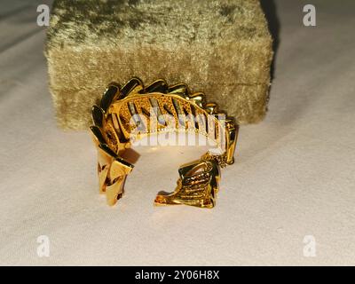 Armband aus gebrochenem Gold, Schmuck oder Schmuck, dekorative Gegenstände, die zur persönlichen Verzierung getragen werden, ein schmuckstück, das um das Handgelenk getragen wird, Decre Stockfoto