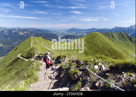 Höhenweg zum Schlappoldkopf Stockfoto