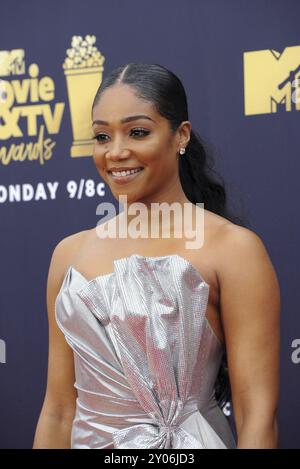 Tiffany Haddish bei den MTV Movie and TV Awards 2018, die am 16. Juni 2018 im Barker Hangar in Santa Monica, USA, stattfanden Stockfoto