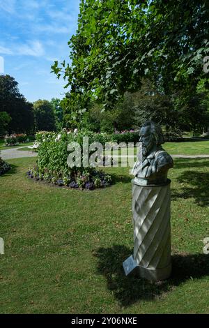 Brahms-Büste in der Stadt ​​Park in Baden-Baden. Deutschland, Europa Stockfoto