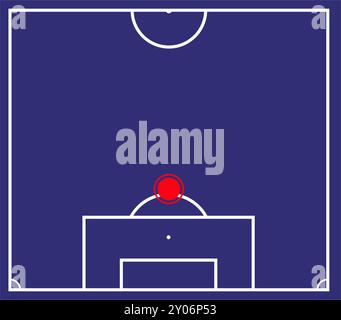 Mittlere Rückenposition, Fußballspieler, Vektor der Spielposition für Fußballschema, Strategie und Taktik, Planformationsverteidigung, Sportspieler Illustrati Stock Vektor