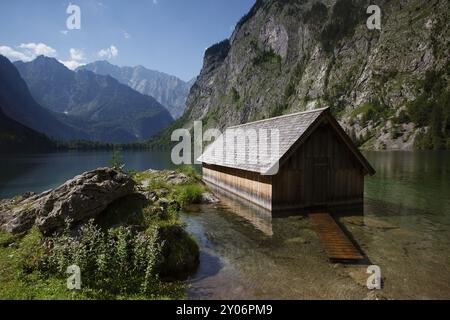 Der Obersee am Königssee bei Schönau im Berchtesgadener Land im Sommer Stockfoto