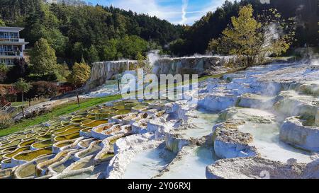 Egerszalok, Salzhügel Ungarn. Thermalwasser. Thermalwasserbecken in Egerszalok Stockfoto