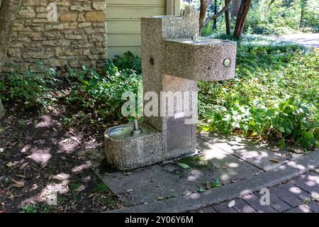 Wasserbrunnen für Menschen und Haustiere in einem Park im Sommer Stockfoto