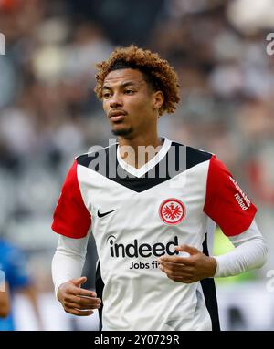 Frankfurt Am Main, Deutschland. 31. August 2024. Deutschland, Frankfurt am Main, 1. Bundesliga, Fußball, Eintracht Frankfurt - TSG Hoffenheim, Deutsche Bank Park, 31. August 2024, 2. Spieltag, Hugo Ekitike (Eintracht Frankfurt, 11). Quelle: HMB Media/Alamy Live News Stockfoto