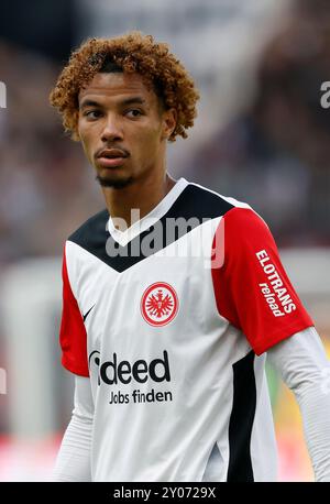 Frankfurt Am Main, Deutschland. 31. August 2024. Deutschland, Frankfurt am Main, 1. Bundesliga, Fußball, Eintracht Frankfurt - TSG Hoffenheim, Deutsche Bank Park, 31. August 2024, 2. Spieltag, Hugo Ekitike (Eintracht Frankfurt, 11). Quelle: HMB Media/Alamy Live News Stockfoto