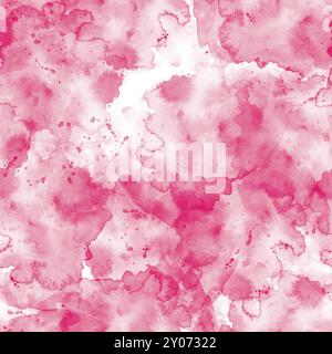 Eine abstrakte nahtlose Muster in pink, mit abstrakten Pinselstriche und spritzt. Eine romantische Aquarell wiederholen Stockfoto