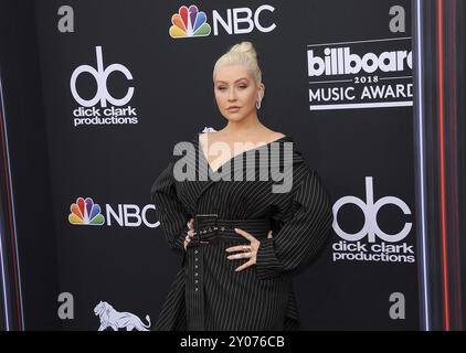 Christina Aguilera bei den Billboard Music Awards 2018, die am 20. Mai 2018 in der MGM Grand Garden Arena in Las Vegas, USA, stattfanden Stockfoto