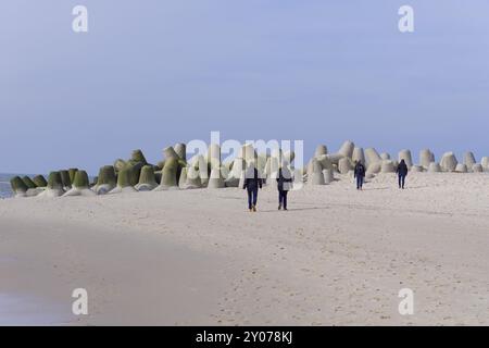 Tetrapoden am Strand von Hoernum, Sylt Island Stockfoto