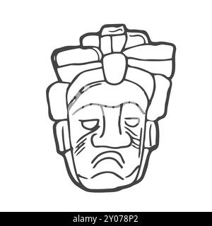 Mexikanische, afrikanische, azteken Maske Malvorlagen. Kultur Ethnisches Gesicht. Stock Vektor