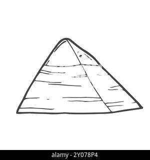 Große Pyramide von Gizeh handgezeichnete Illustration Vektor auf isolierter Hintergrund, Wahrzeichen von Ägypten Stock Vektor