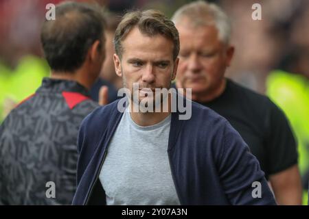 Tom Cleverley Manager von Watford während des Sky Bet Championship Matches Sheffield United gegen Watford in der Bramall Lane, Sheffield, Großbritannien, 1. September 2024 (Foto: Alfie Cosgrove/News Images) Stockfoto