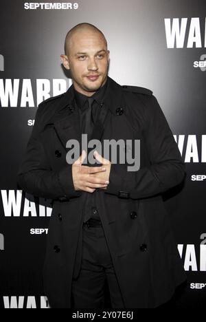 HOLLYWOOD, KALIFORNIEN, 6. SEPTEMBER 2011: Tom Hardy bei der Premiere von „Warrior“ in Los Angeles am 6. September in den ArcLight Cinemas in Hollywood, USA Stockfoto