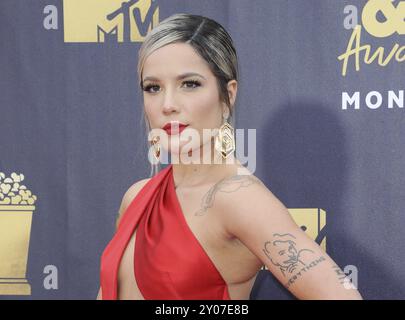 Halsey bei den MTV Movie and TV Awards 2018, die am 16. Juni 2018 im Barker Hangar in Santa Monica, USA, stattfanden Stockfoto