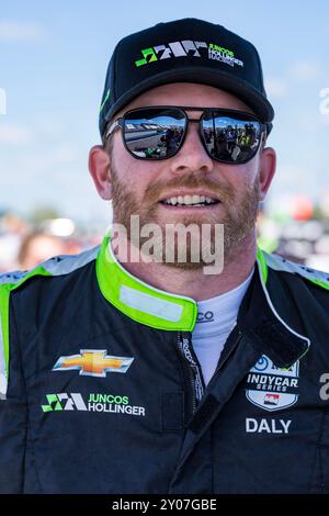 West Allis, Wi, USA. 31. August 2024. CONOR DALY (78) (USA) aus Noblesville, Indiana, bereitet sich auf die Qualifikation für die Hy-Vee Milwaukee Mile 250 auf der Milwaukee Mile in West Allis, WI vor. (Kreditbild: © Walter G. Arce Sr./ASP via ZUMA Press Wire) NUR REDAKTIONELLE VERWENDUNG! Nicht für kommerzielle ZWECKE! Stockfoto