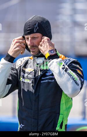 West Allis, Wi, USA. 31. August 2024. ROMAIN GROSJEAN (77) (SWE) aus Genf, Schweiz, bereitet sich auf die Qualifikation für die Hy-Vee Milwaukee Mile 250 auf der Milwaukee Mile in West Allis, WI vor. (Kreditbild: © Walter G. Arce Sr./ASP via ZUMA Press Wire) NUR REDAKTIONELLE VERWENDUNG! Nicht für kommerzielle ZWECKE! Stockfoto