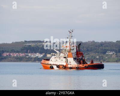 Schlepper im Hafen Stockfoto