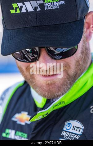 West Allis, Wi, USA. 31. August 2024. CONOR DALY (78) (USA) aus Noblesville, Indiana, bereitet sich auf die Qualifikation für die Hy-Vee Milwaukee Mile 250 auf der Milwaukee Mile in West Allis, WI vor. (Kreditbild: © Walter G. Arce Sr./ASP via ZUMA Press Wire) NUR REDAKTIONELLE VERWENDUNG! Nicht für kommerzielle ZWECKE! Stockfoto