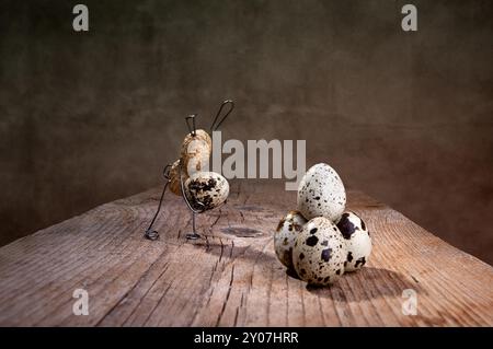 Einfache Dinge wie die Osterhasen, die sich auf Ostern vorbereiten Stockfoto