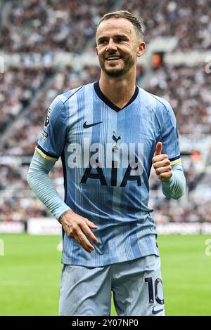 Newcastle, Großbritannien. September 2024. James Maddison von Tottenham Hotspur während des Premier League-Spiels Newcastle United gegen Tottenham Hotspur im St. James's Park, Newcastle, Vereinigtes Königreich, 1. September 2024 (Foto: Mark Cosgrove/News Images) in Newcastle, Vereinigtes Königreich am 1. September 2024. (Foto: Mark Cosgrove/News Images/SIPA USA) Credit: SIPA USA/Alamy Live News Stockfoto