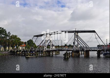 Hölzerne Zugbrücke in Greifswald-Wiek Stockfoto