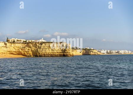 Wunderschöner Blick auf die Klippen in Nossa Senhora da Rocha, Porches, Algarve, Portugal, Europa Stockfoto