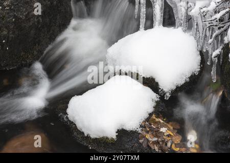 Fließender Bach, Naturschutzgebiet Dundret, Gaellivare, Norrbotten, Lappland, Schweden, September 2014, Europa Stockfoto