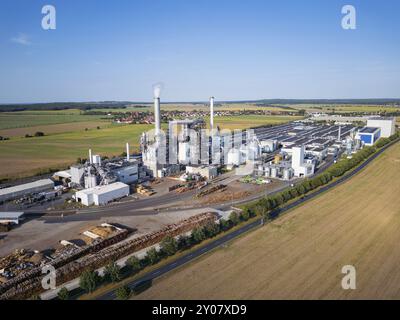 Kronospan ist der weltweit größte Hersteller von Spanplatten und gehört seit ihrer Gründung der Familie Kaindl, der KRONOSPAN GmbH Lampertswalde, Stockfoto