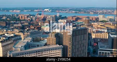 Panoramablick auf die Skyline von Liverpool Stockfoto