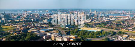 Panoramablick auf die Skyline von Liverpool Stockfoto