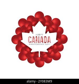 Happy Canada Day Celebration Banner mit Ballons Stock Vektor