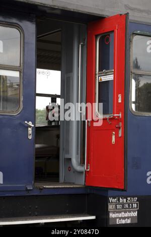 Detail eines historischen Eisenbahnwaggons Stockfoto