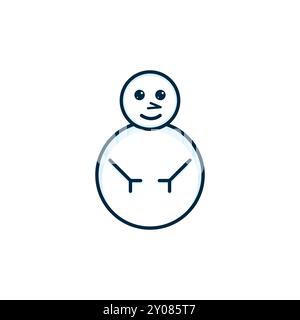 Schneemannsymbol - niedlicher und festlicher Wintercharakter Vektor Stock Vektor