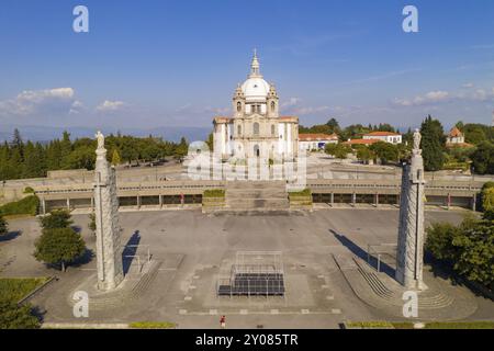 Sameiro Sanctuary Drohne aus der Vogelperspektive in Braga, Portugal, Europa Stockfoto