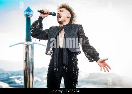 Josh Kizska von Greta Van Fleet tritt live in Oslo auf Stockfoto